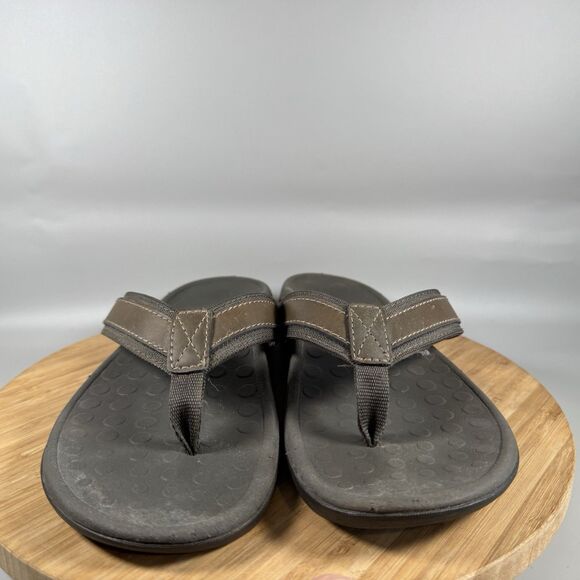 S Vionic Orthaheel Tide Brown Flip Flops Thongs Sandals‎ Men's Size 12 - Picture 2 of 6